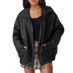 NWT Automet Oversized Faux Leather Moto Jacket
